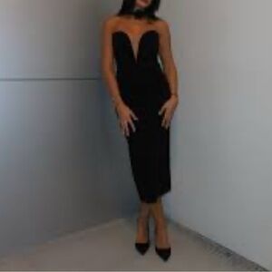 Zara Black strapless Dress with Slit